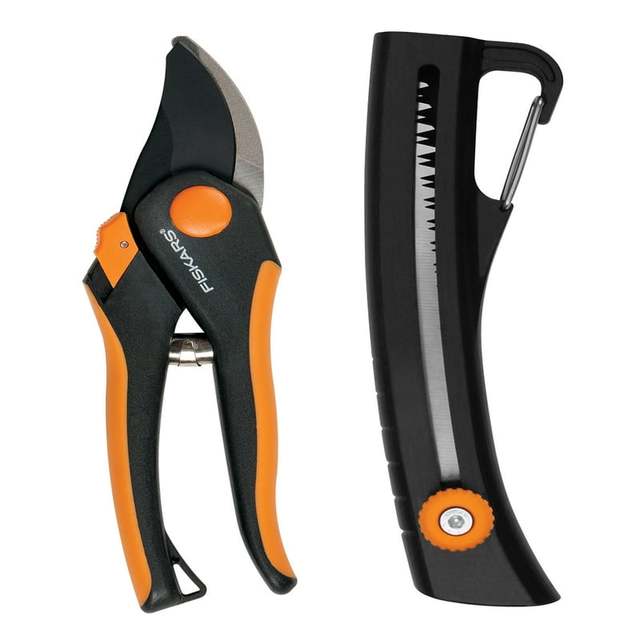 Pruner and Saw Garden Tool Set with Steel Blades and Non-Slip Handles  Scissors for cardboard